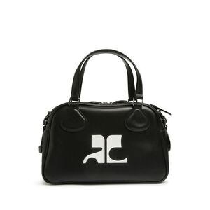 COURREGES Logo Emblem Bowling Bag Women BLACK Handbags